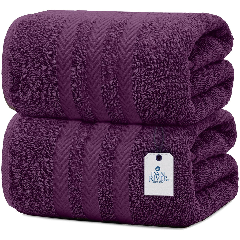 DAN RIVER Bath Sheets Set of 2 - 550 GSM Ultra Super Soft Sheets - 100% Cotton Jumbo Large Bath Towels for Bathroom, Home, Hotel