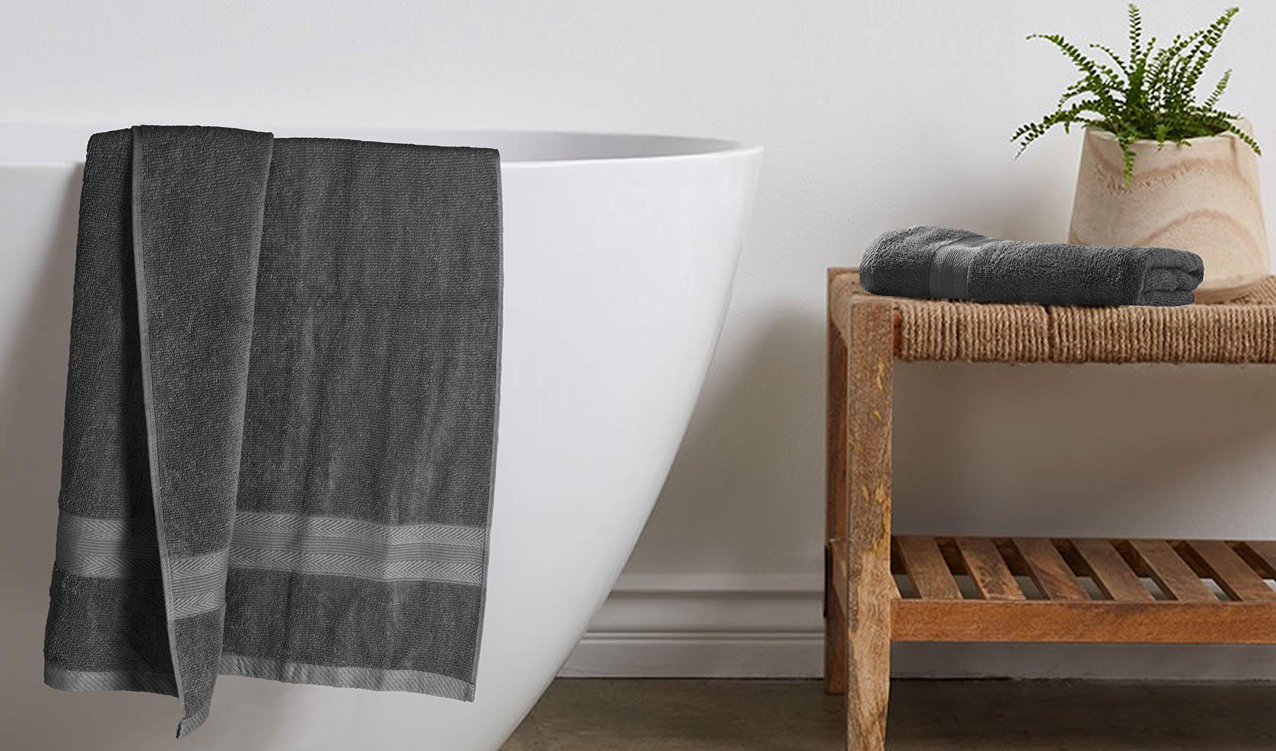 Boutiquo Premium Cotton 4 Pack Bath Towel Set - 100% Pure Cotton - 4 Bath Towels 27X54 - Ideal For Everyday Use - Ultra Soft & H