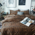 Cotton Leopard Print Duvet Cover King Bedding Set Luxury Soft 100% Long Staple Cotton Duvet Cover Boho Leopard Pattern Comforter