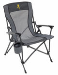 Browning Folding Camping Chairs for Adults - Durable Mesh Fabric Over Sturdy Powder Coated Steel Frame, Armrests Cup Holder, and