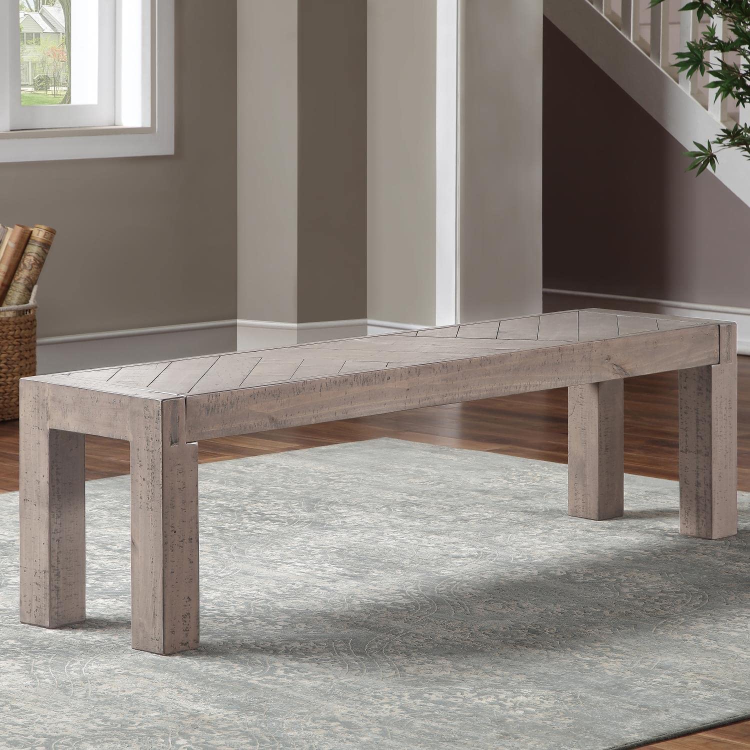 Steve Silver Auckland Bench with Weathered Grey Finish AK500BN