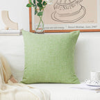 Home Brilliant Green Pillow Covers Burlap Textured Solid Linen Sage European Cushion Cover Sham for Bench, 24x24inch (60cm), Gra