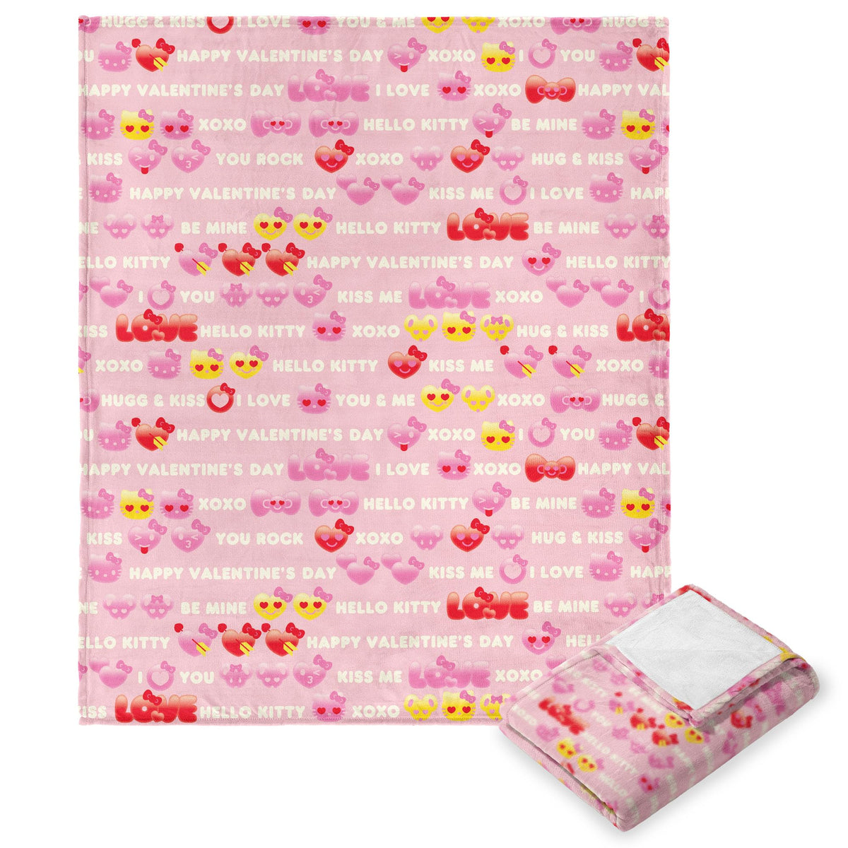 Northwest Hello Kitty Silk Touch Throw Blanket, 50' X 60', Xoxo Kitty