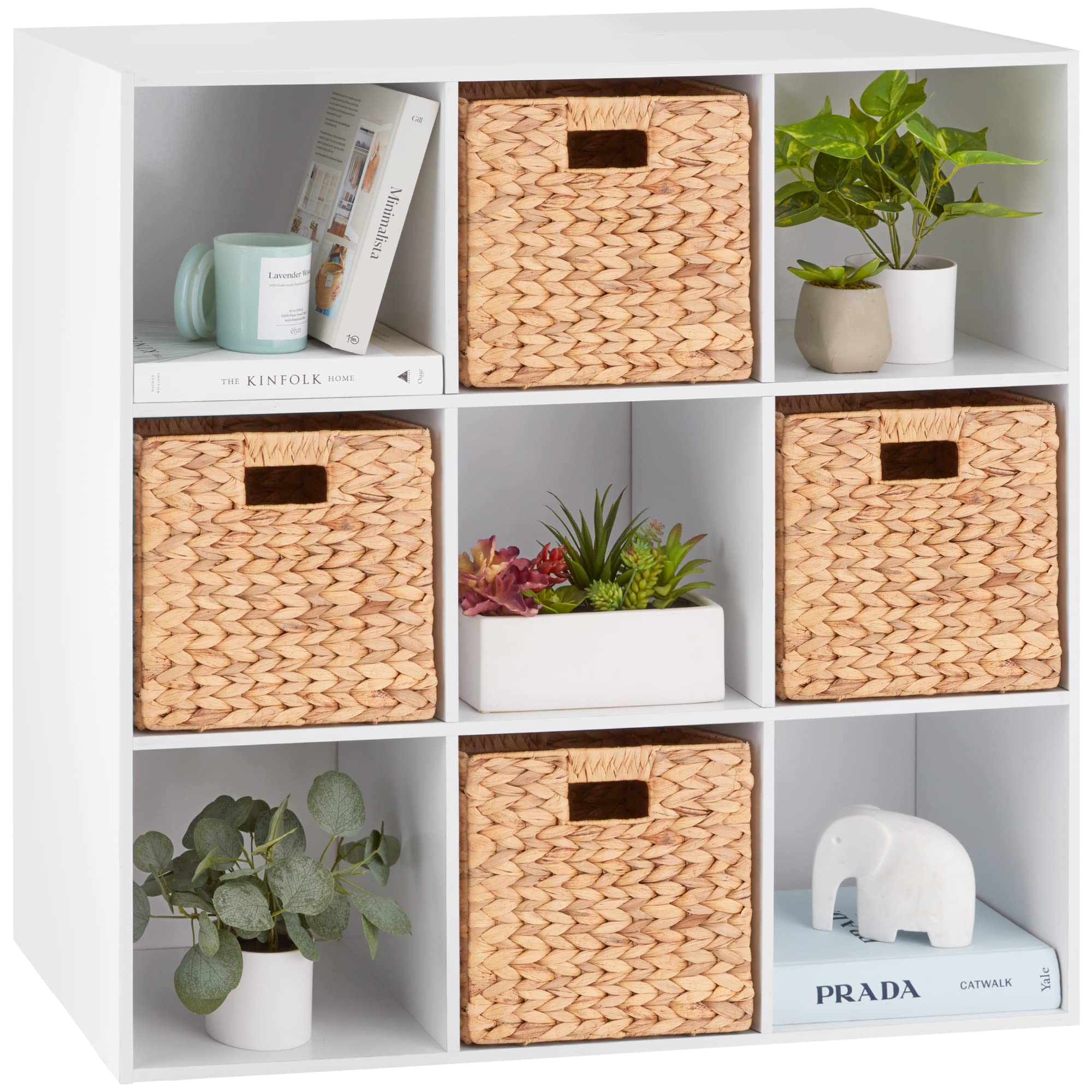 Best Choice Products 9-Cube Storage Organizer, 11In Shelf Opening, Bookcase, Display Shelf, Customizable W/ 3 Removable Back Panels - White