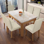 Genina Waterproof Chair Covers For Dining Room Dining Chair Covers Kitchen Parsons Chair Covers (Beige, 6 Pcs)