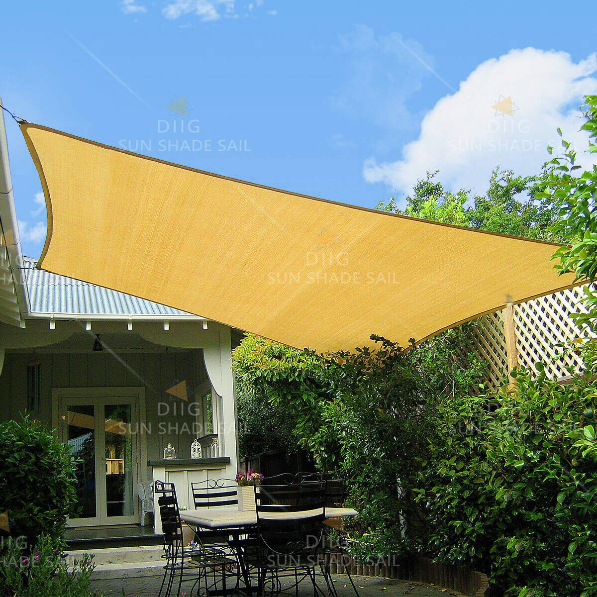 Diig Patio Sun Shade Sail Canopy, 8' X 10' Rectangle Shade Cloth Block Sunshade Fabric - Outdoor Cover Awning Shelter For Pergol