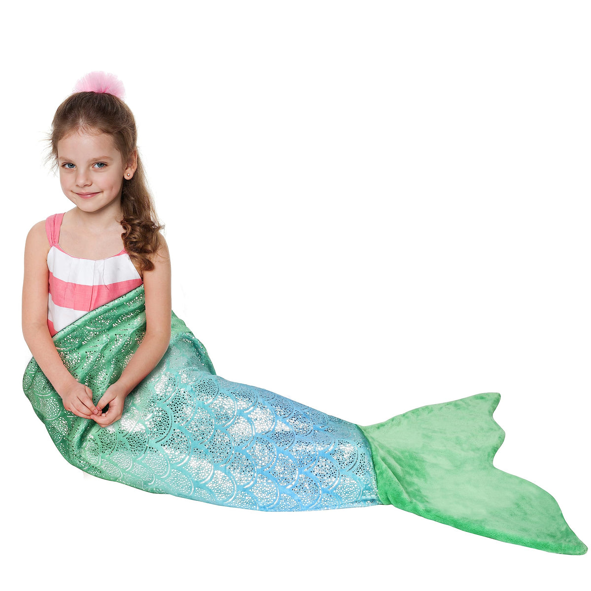 Catalonia Kids Mermaid Tail Blanket, Cozy Mermaid Sleeping Bag, Fish Scale Pattern, Mermaid Gifts For Girls Birthday