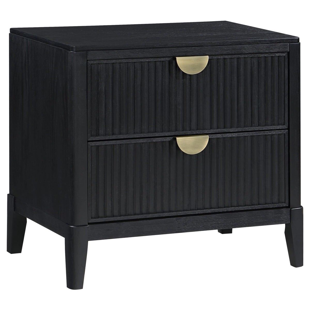 Coaster Home Furnishings Brookmead Transitional Wood 2-Drawer Bedroom Nightstand Bedside Table Organizer Unit Black 224712