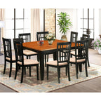 East West Furniture PFNI9-BCH-C 9 Piece Dining Table Set Includes a Square Dining Room Table with Butterfly Leaf and 8 Linen Fabric Upholstered Chairs, 54x54 Inch, Black & Cherry