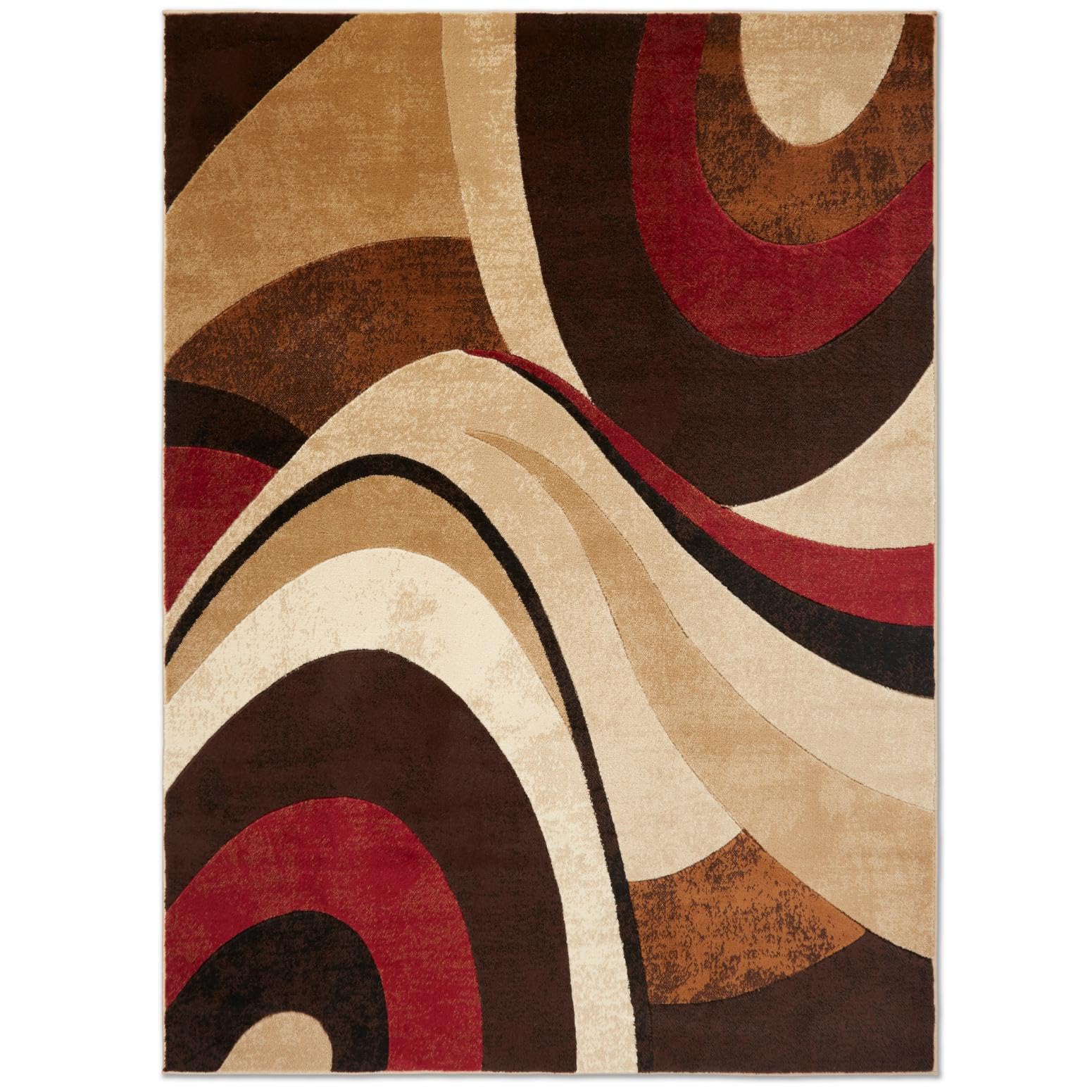 Home Dynamix Tribeca Slade Modern Area Rug, Abstract Brown/Red 52x72