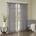 Madison Park Harper Sheer Bedroom, Modern Contemporary Window Curtain for Kitchen, Solid Fabric Panels, 42 x 63, Grey