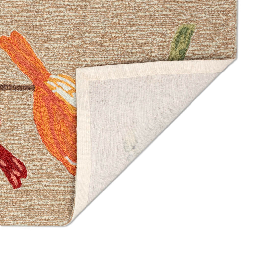 Liora Manne Frontporch Indoor/Outdoor Hand Tufted Durable Area Rug - Transitional Casual Home Nature Neutral (Birds Neutral) (2' X 5')