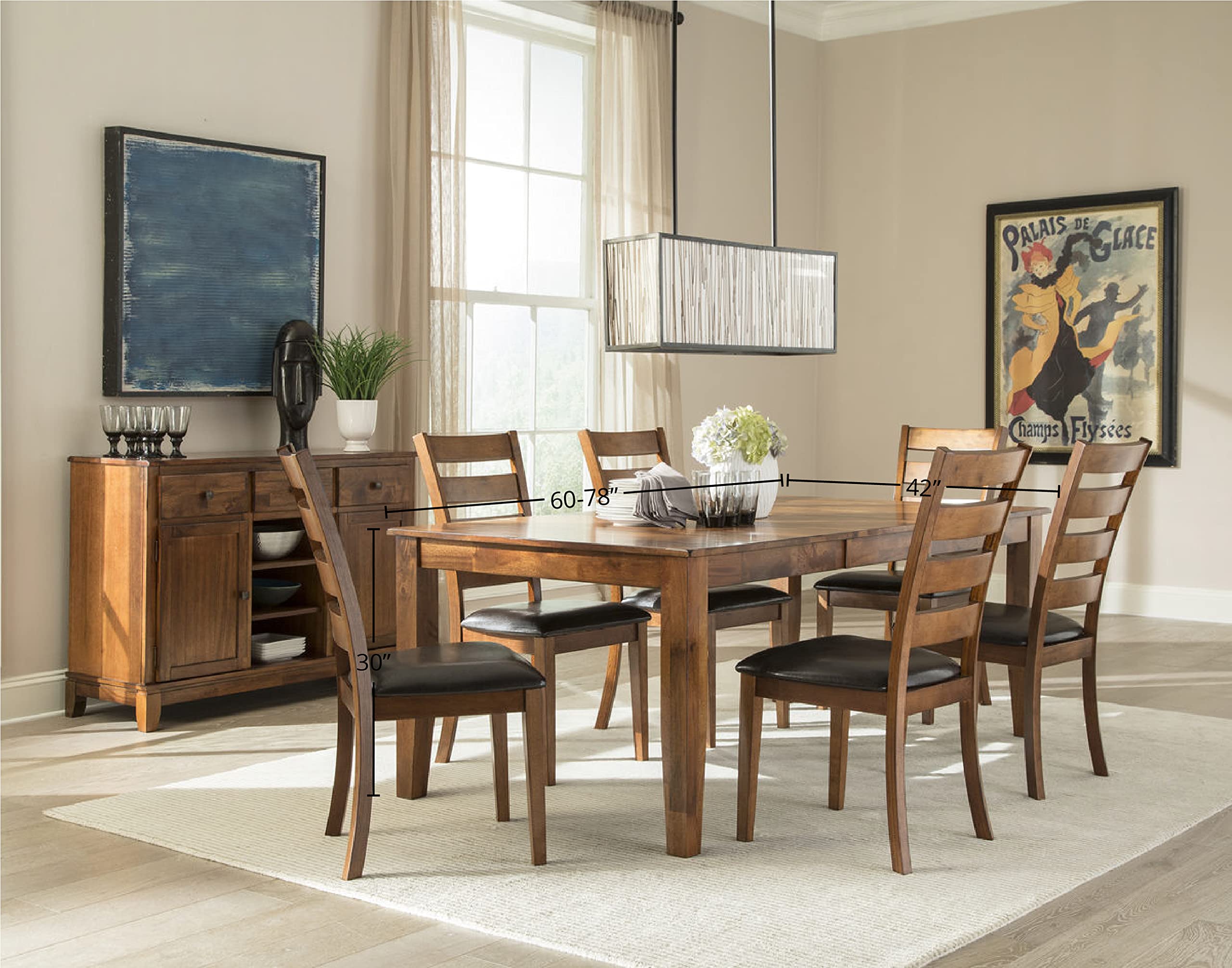 Intercon Kona 42 x 60-78" 4 Legs Dining Table