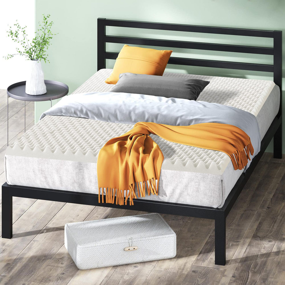 Treaton 1-Inch Soft Foam Toppers With Convoluted Egg Shell Design | Extends Mattress Topper Life, Provides Proper Back Support A