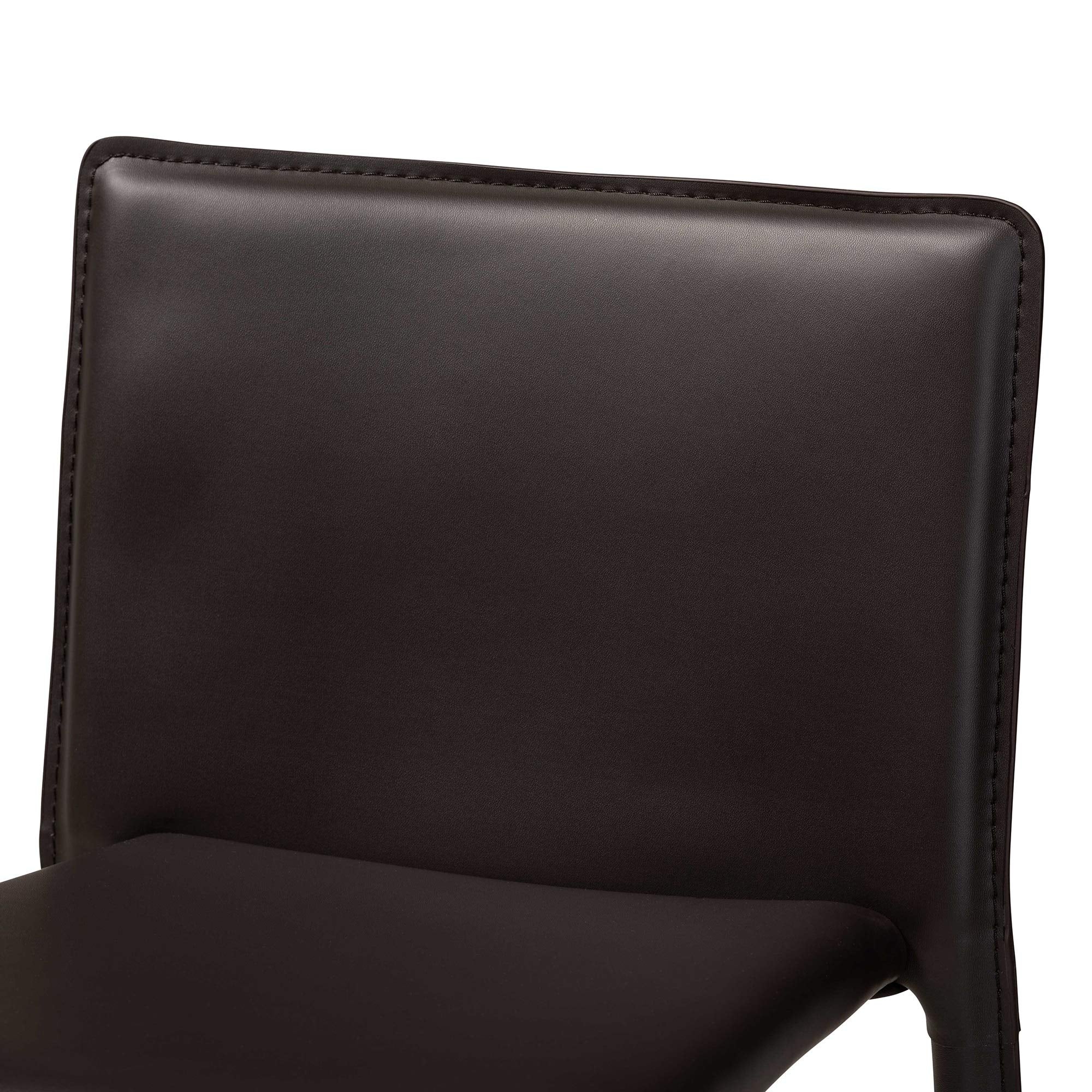Baxton Studio Contemporary Brown Faux Leather Upholstered 4-Piece Bar Stool