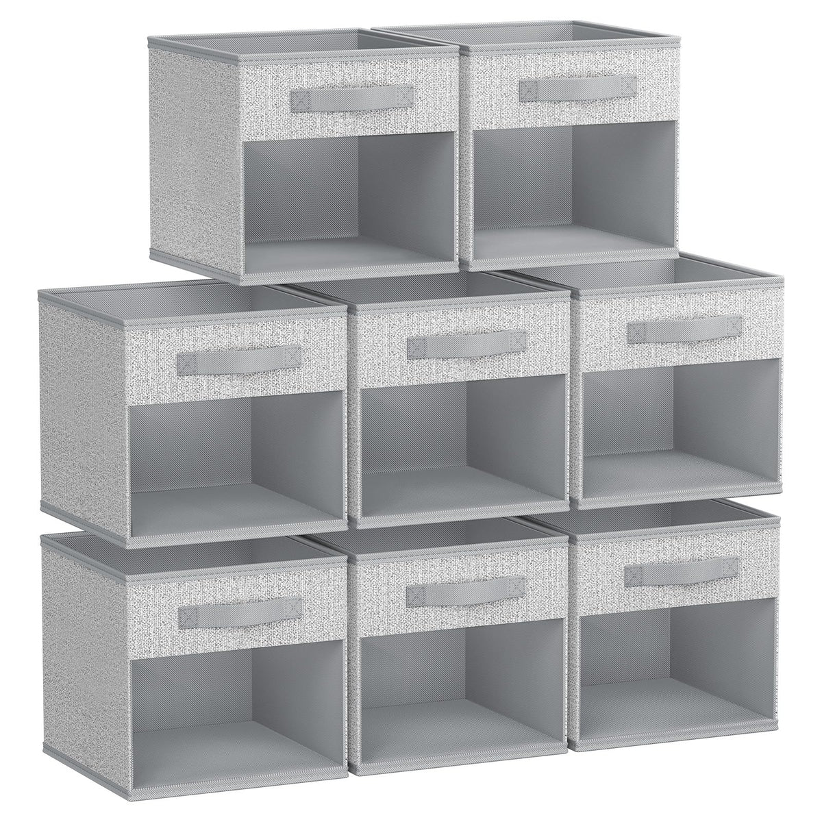 DIMJ Collapsible Storage Cubes, 8 Packs Cube Storage Bins with Window, Fabric Storage Baskets for Shelves, Closet Storage Boxes 