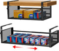 AmonHouseware 2Pack Expandable Under Shelf Storage Basket Organizer,Black