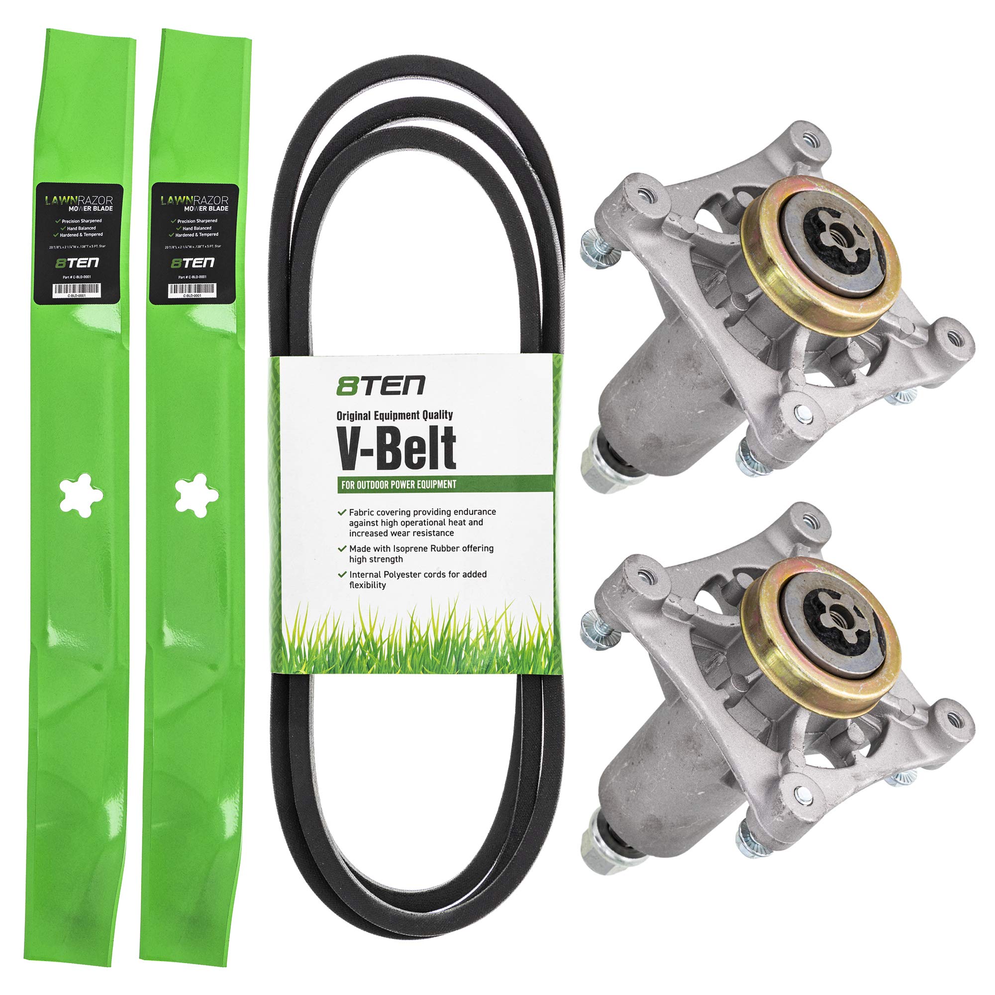 8Ten Deck Rebuild Kit For Husqvarna Ayp Poulan 42 Inch Yth2042 Yth22V42 Pb20A42Lt Pb195H42Lt Blade Spindle Belt