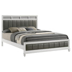 Coaster Home Furnishings Barzini Modern Classic Leatherette Upholstered California King Size Panel Bed Frame 56-inch Headboard White 205891KW