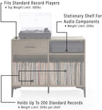 Crosley Furniture Sydney Media Console And Record Player Stand With Storage For Vinyl Records, Walnut