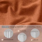Koufall Fall Curtains For Kitchen,Burnt Orange Sheer Curtains For Bathroom Window,45 Inch Length