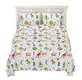 Franco Grinch By Dr. Seuss Holiday & Christmas Bedding Super Soft 100% Cotton Flannel Sheet Set, Queen, (Officially Licensed Pro