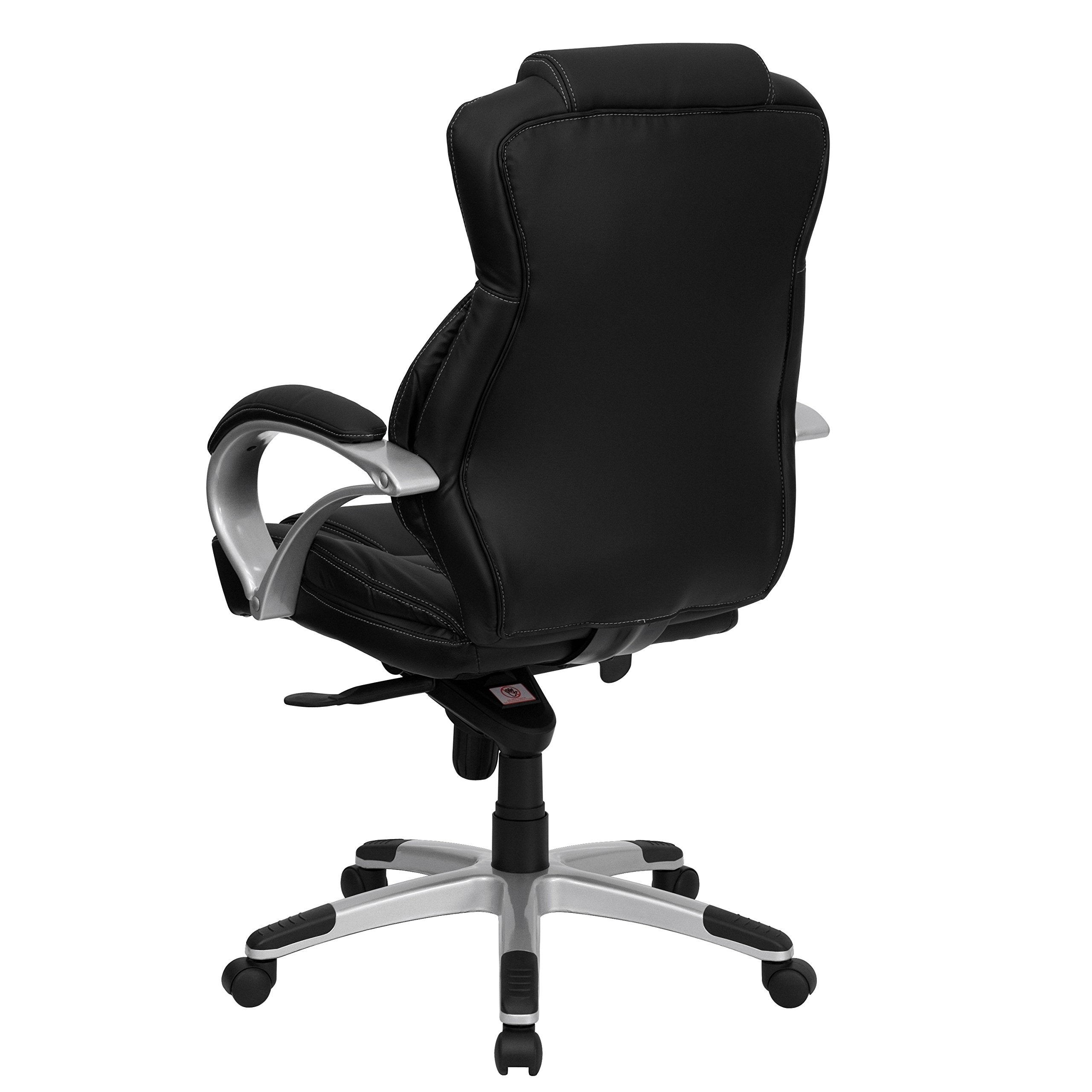 Flash Furniture Hawkins High Back Black Leathersoft Contemporary Executive Swivel Ergonomic Office Chair - Thumbnail 2