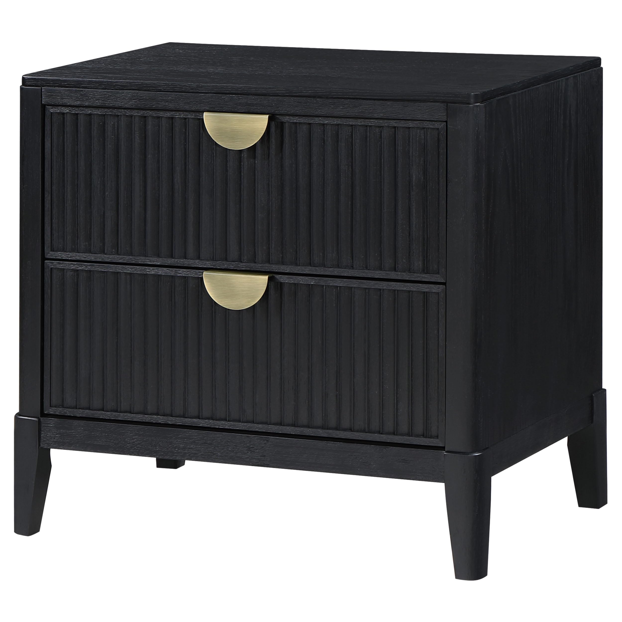 Coaster Home Furnishings Brookmead Transitional Wood 2-Drawer Bedroom Nightstand Bedside Table Organizer Unit Black 224712