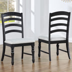 Steve Silver Odessa Side Chair, Farmhouse, Black, Dining, Cushioned Seat Set of 2 Chairs