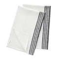 Solino Home Linen Kitchen Towels Set of 2 - Black and Natural 17 x 26 Inch - 100% Pure Linen French Stripe Kitchen/Tea Towels - 