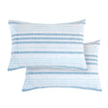 Elegant Comfort Ultra Soft Set Of 2 Striped Print Pillowcases - 1500 Premium Hotel Quality Microfiber, Soft And Smooth Envelope Closure 2-Piece Pillow Covers - Standard/Queen, Traci Aqua