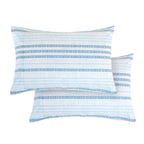 Elegant Comfort Ultra Soft Set Of 2 Striped Print Pillowcases - 1500 Premium Hotel Quality Microfiber, Soft And Smooth Envelope Closure 2-Piece Pillow Covers - Standard/Queen, Traci Aqua