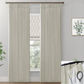 Shineland 8Ft Bay Window Curtains 2 Panel Sets For Living Room 96 Inch Length,8 Foot Ft Linen Pinch Pleated To 98 Inch Long Blackout Farmhouse Drop Cloth Curtains