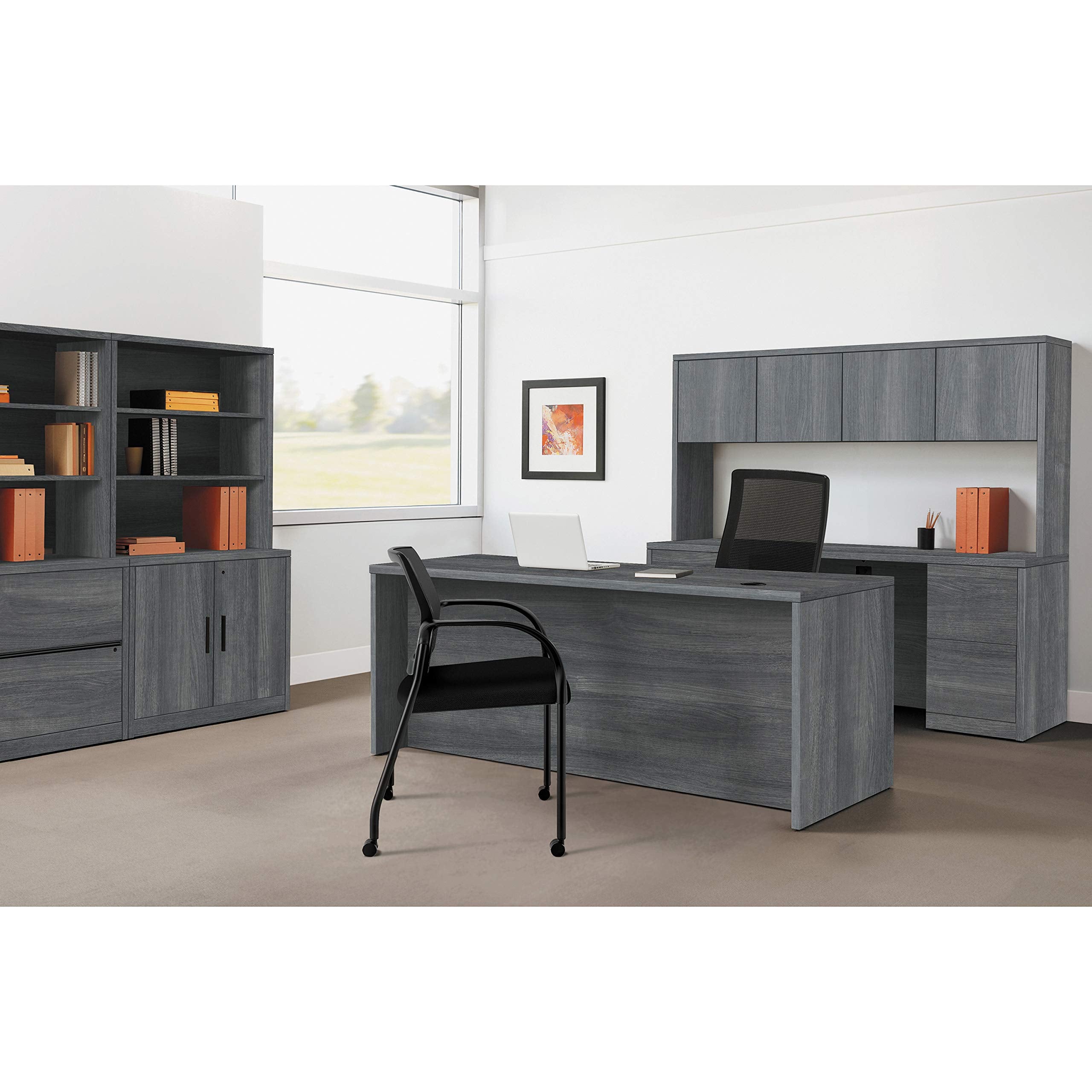 HON 10500 Series Box/File Kneespace Credenza, Sterling Ash