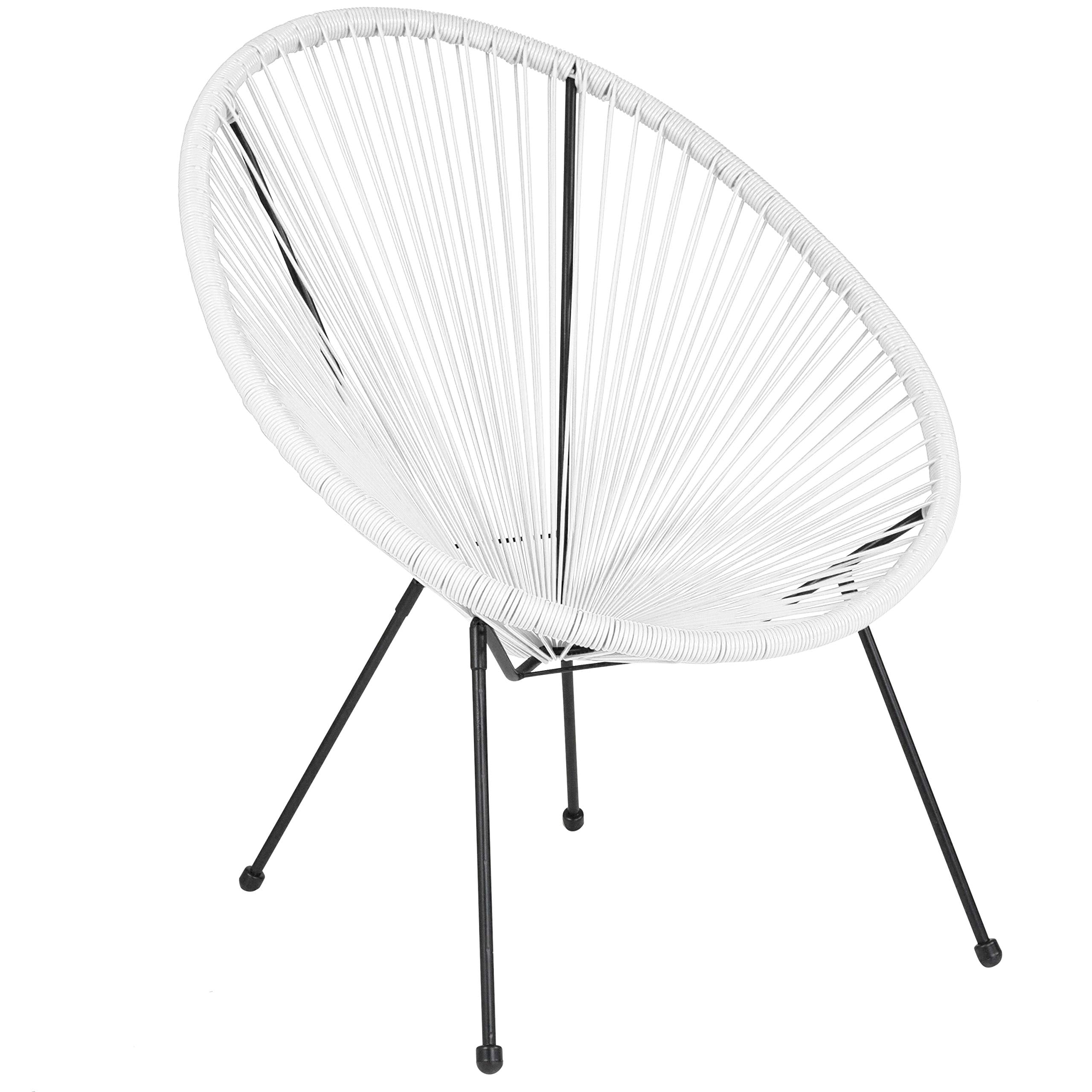 Flash Furniture Valencia Oval Comfort Series Take Ten White Papasan Lounge Chair