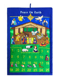 Peace on Earth Nativity Manger Advent Calendar by Pockets of Learning | Holiday D  cor, Seasonal Fabric Wall Hanging, Cloth Coun