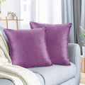 Nestl Throw Pillow Covers, Cozy Velvet Decorative Lavender Dream Pillow Covers 18 X 18 Inches, Soft Solid Couch Pillow Covers Fo
