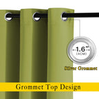 Nicetown Green Blackout Draperies Curtains - Window Treatment Thermal Insulated Solid Grommet Blackout Curtains/Drapes For Holid