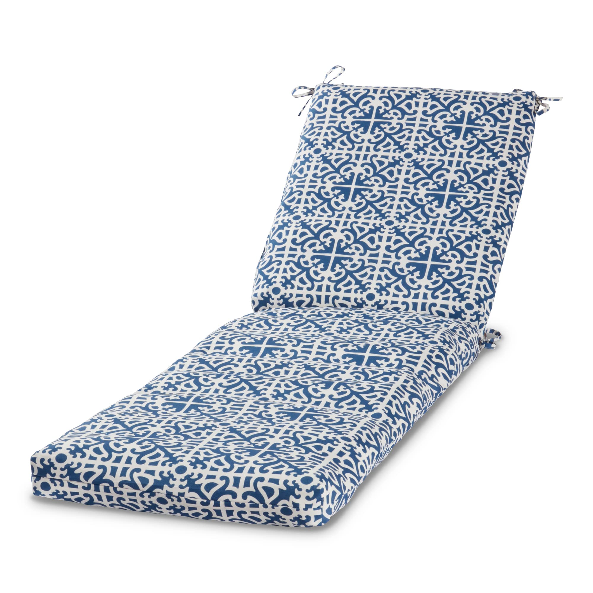 Greendale Home Fashions Outdoor Reversible Chaise Lounge Chair Cushion, Azure