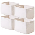 ICERZCZ Storage Baskets for Organizing, Woven Baskets for Storage, Storage Baskets Bin for Shelves, Cotton Rope Basket with Hand