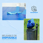 Linpro 5Pk Plastic Table Cloths Disposable For Parties 8Ft Picnic Table Covers With Elastic Fitted Camping Tablecloth Elastic Table Cover Rectangle Blue Tablecloth Waterproof Outdoor & Folding Tables