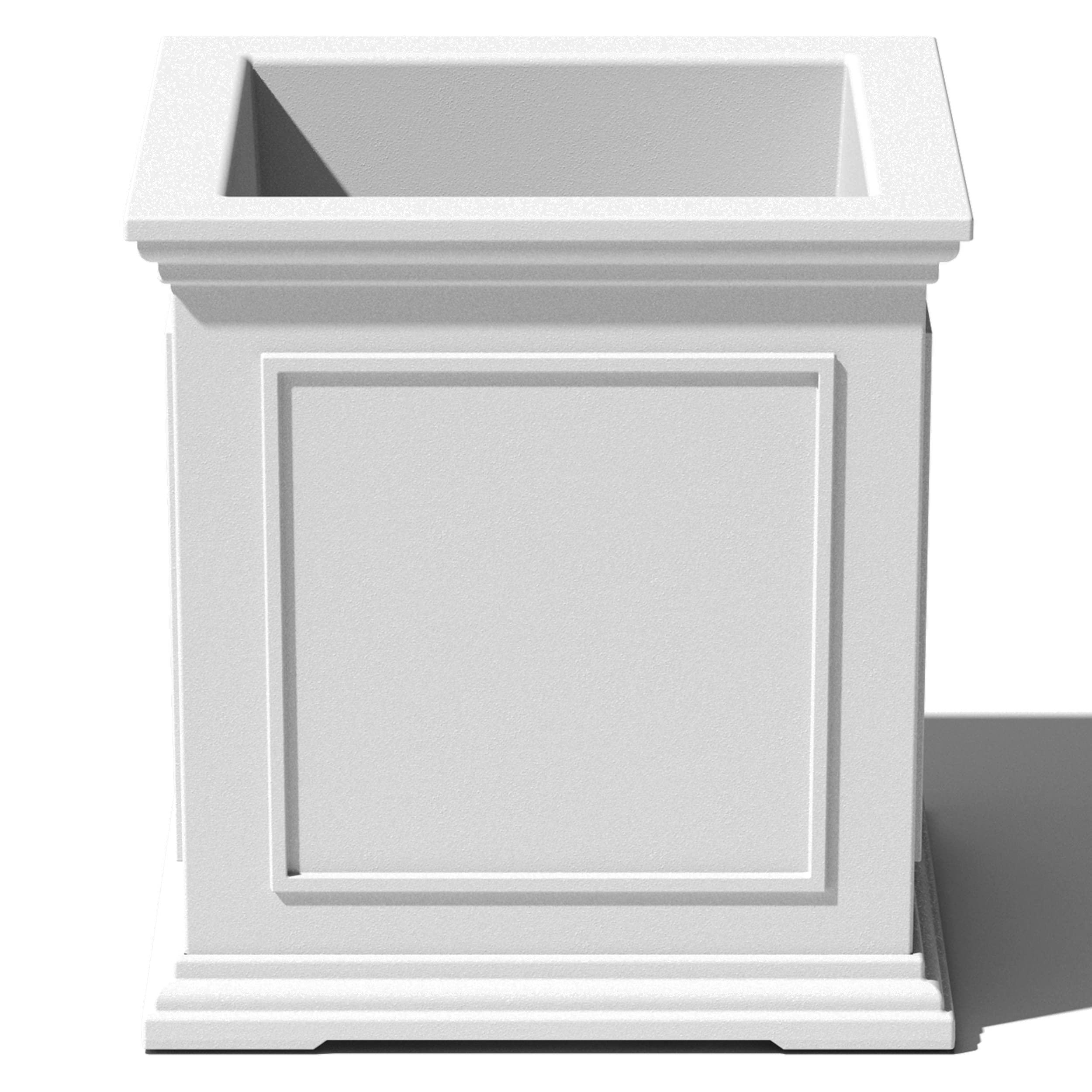 Veradek Brixton Series Cube Plastic Planter - Square Planter For Indoor Or Outdoor Patio/Front Porch | Durable All-Weather Use W