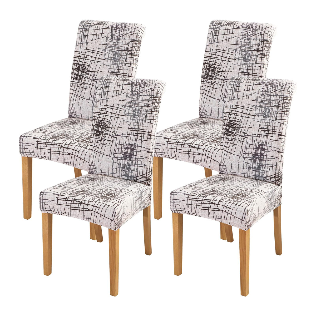 Forcheer Chair Covers For Dining Chairs Set Of 4,Christmas Deco Stretch Dining Room Chair Cover Kitchen Parsons Chair Slipcovers (Pack Of 4, Christmas Deco)