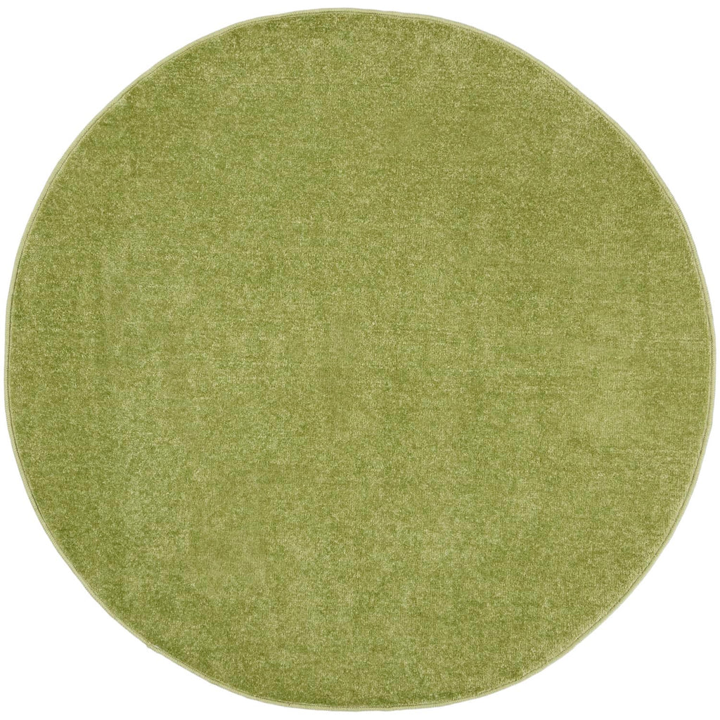 Nourison Essentials Indoor/Outdoor Green 4' X Round Area -Rug, Easy -Cleaning, Non Shedding, Bed Room, Living Room, Dining Room, Backyard, Deck, Patio (4 Round)