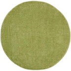 Nourison Essentials Indoor/Outdoor Green 4' X Round Area -Rug, Easy -Cleaning, Non Shedding, Bed Room, Living Room, Dining Room, Backyard, Deck, Patio (4 Round)