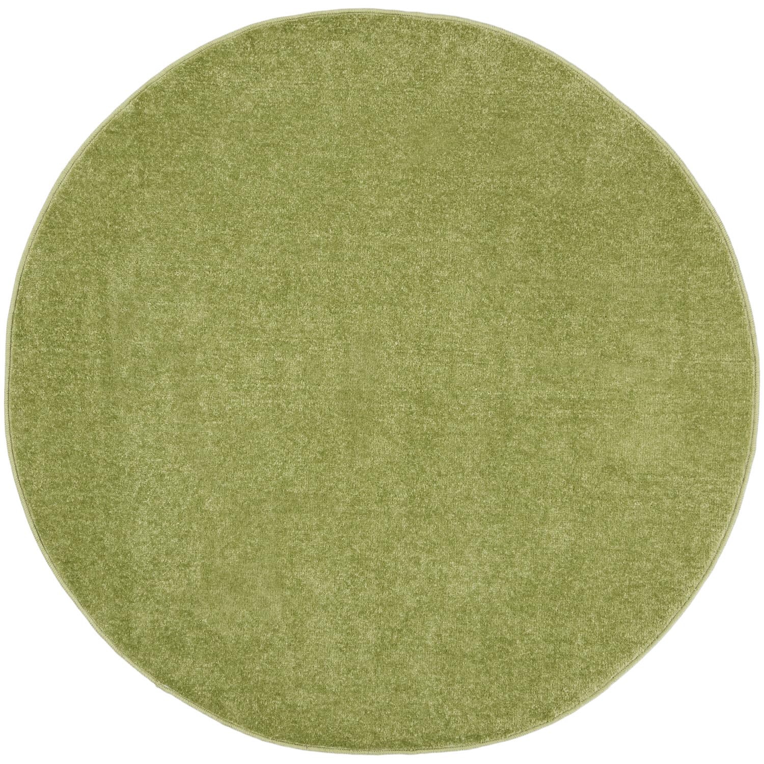 Nourison Essentials Indoor/Outdoor Green 4' X Round Area -Rug, Easy -Cleaning, Non Shedding, Bed Room, Living Room, Dining Room, Backyard, Deck, Patio (4 Round)
