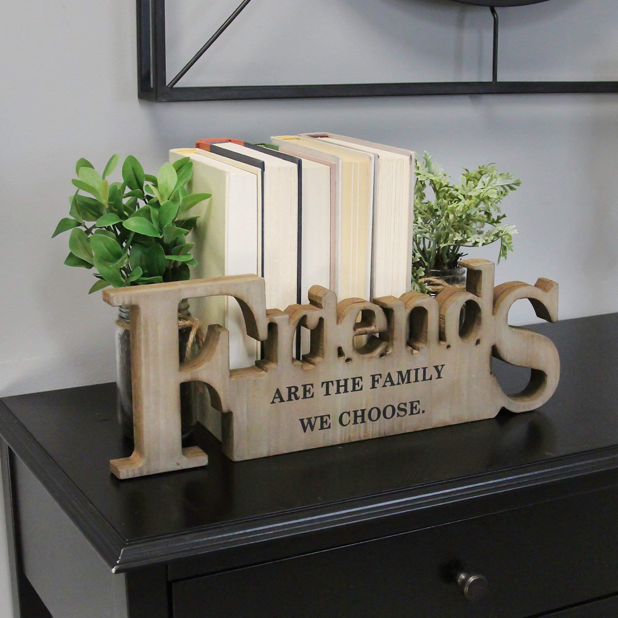 HomeRoots 100% MDF Friends are The Family Natural Wooden Wall Decor