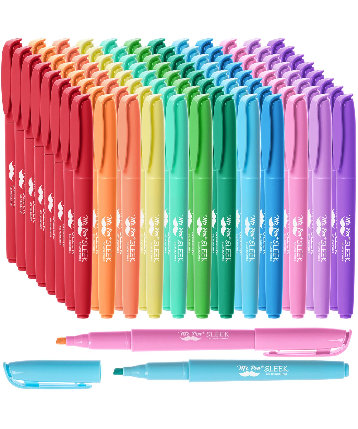 Mr. Pen- Highlighter Set, 96 Pack, Pastel Chisel Tip, Bulk Assorted Colors, No Bleed, Colorful Pens