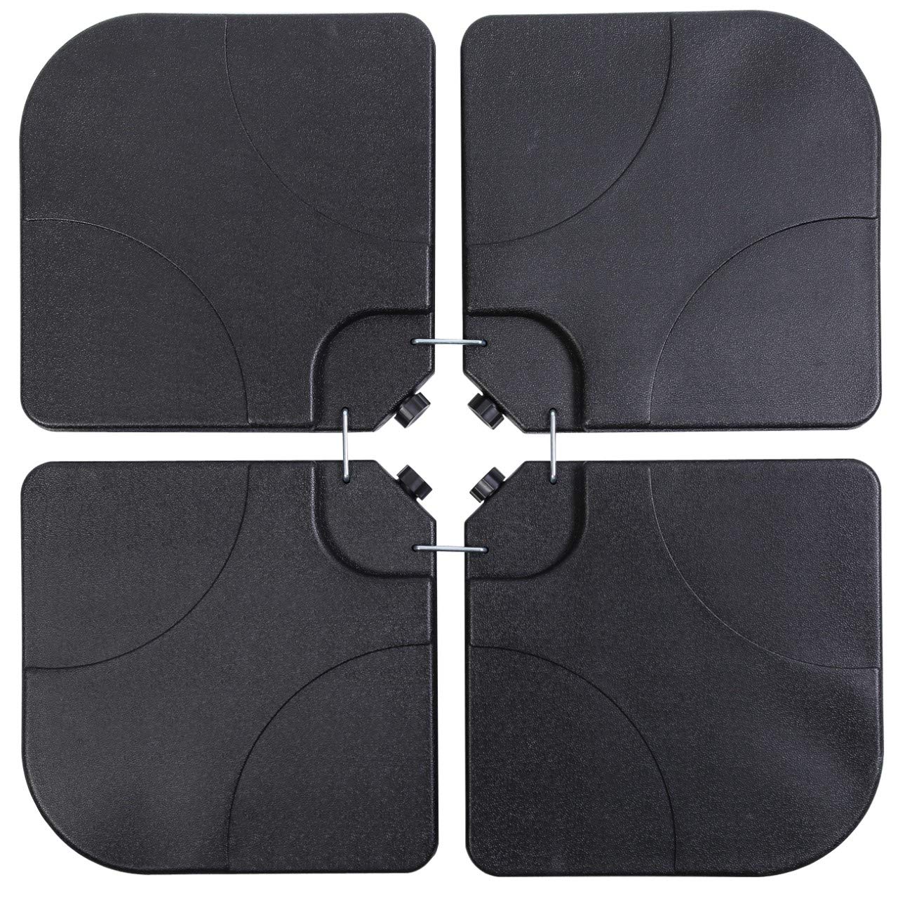 Sunnyglade 4Pcs 176Lb Square Shaped Water Or Sand Filled Umbrella Base Cantilever Offset Patio Market Umbrella Base Stand With U