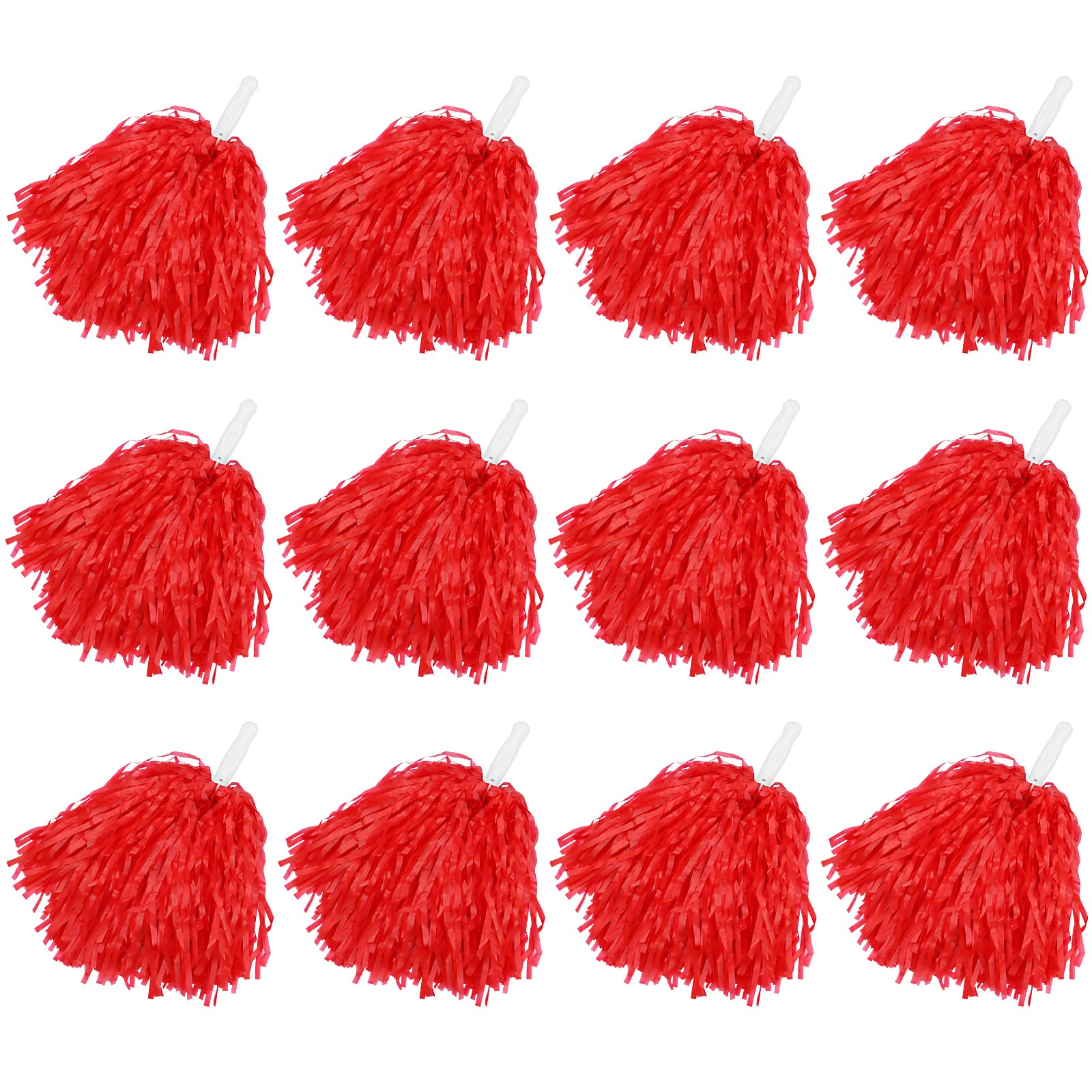 Faxco 12Pack Plastic Pom Poms Cheerleading Pom Poms Sports Dance Cheer Plastic Pom Pom For Rooters,Cheering Squard,Cheering Team